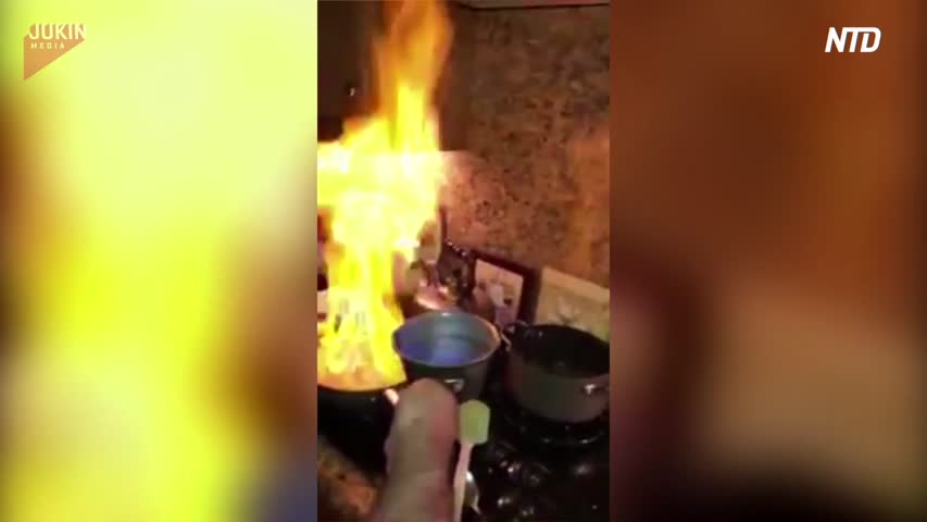 Woman Freaks out After Husband Attempts to Flambé Apples