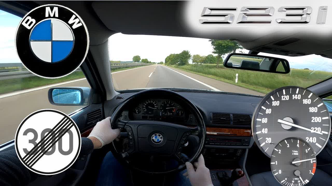 BMW E39 523i TOP SPEED NO LIMIT AUTOBAHN GERMANY