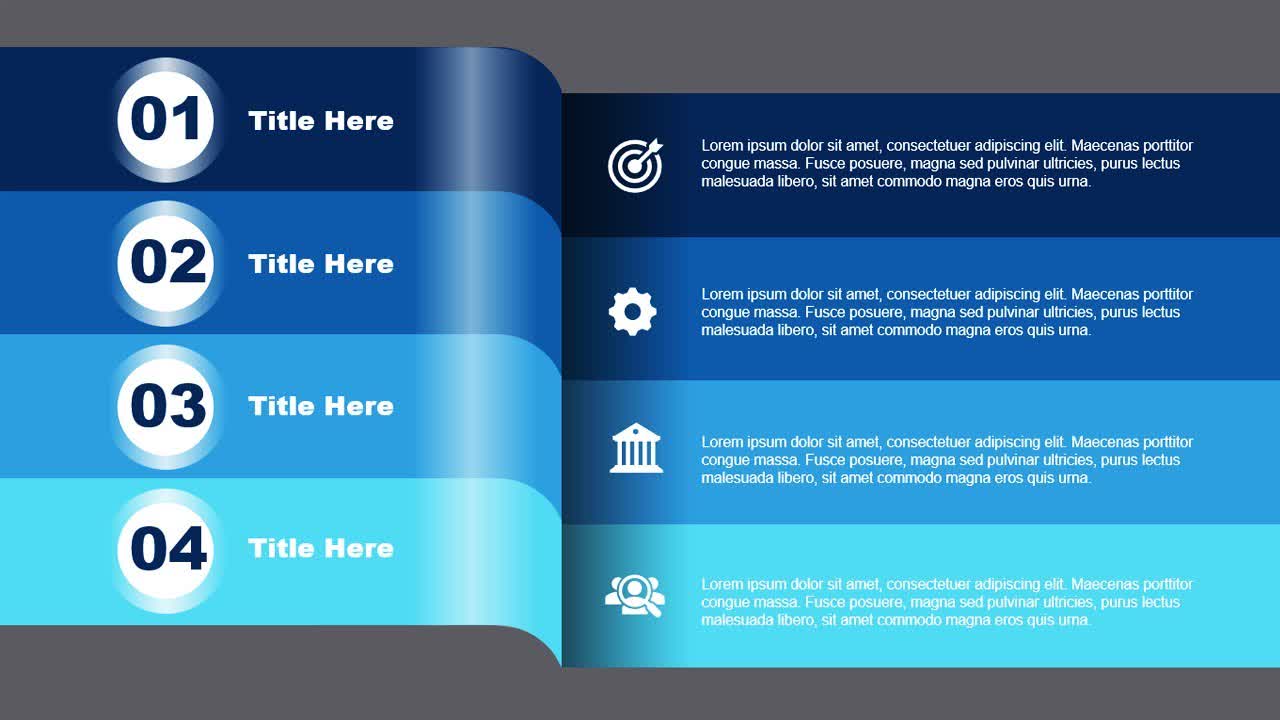 Create 4 Curved Shape Rectangular Options Slide in PowerPoint-2021-01 ...