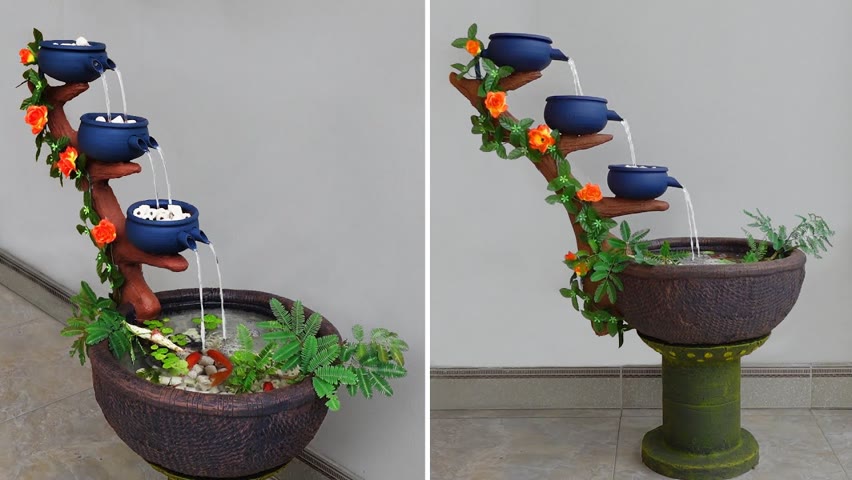 Amazing Ideas from Cement - DIY Beautiful Mini Waterfall Aquarium-2020 ...