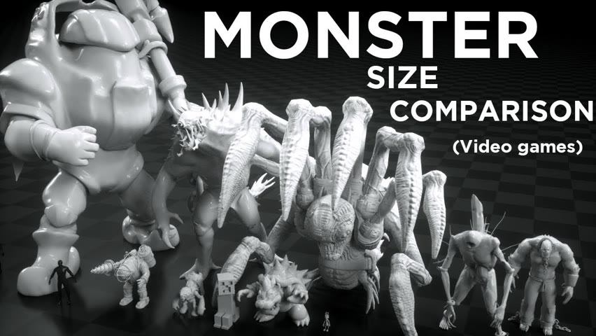 (Video game) MONSTERS Size COMPARISON 👹 3D Animation-2018-05-19T02:39 ...
