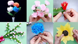 6 EASY PAPER FLOWERS | FLOWER MAKING | DIY
