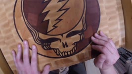 A Steal Your Face inlaid end grain cutting board. The process of making one.