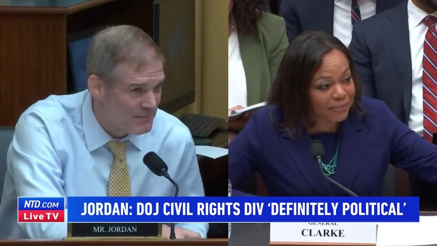 Rep. Jordan Accuses DOJ Civil Rights Division of Political Prosecutorial Bend