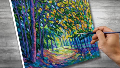 Impressionist painting | forest | oil painting | time lapses | #349