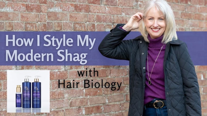 How I Style My Modern Shag with Hair Biology Silver Hair Serum