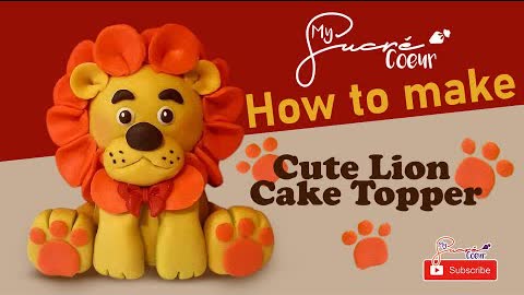 How to make a Lion using  Fondant / Edible Lion Topper