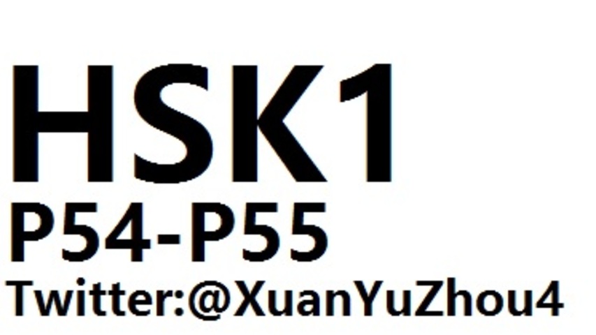 HSK1 P54-P55 汉语水平考试第一级教材第五十四页、第五十五页讲解