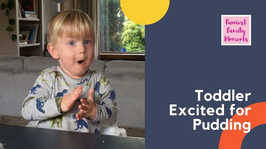 Toddler Excited for Pudding