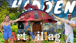 MOST UNIQUE Village in the World / We Stay in a REAL SIZE Art Village for 24hrs 🎨