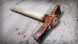 50 cent rusty masonry hammer - OLD TOOL RESTORATION
