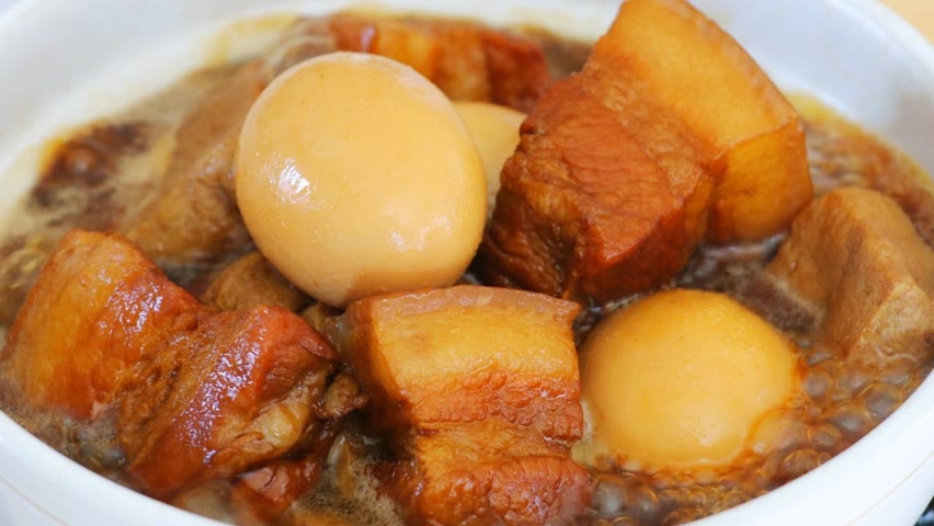 Thai Braised Pork Belly & Egg Recipe #Shorts "CiCi Li - Asian Home Cooking"
