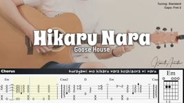 (FREE TAB) Hikaru Nara - Goose House | Fingerstyle Guitar | TAB + Chords + Lyrics