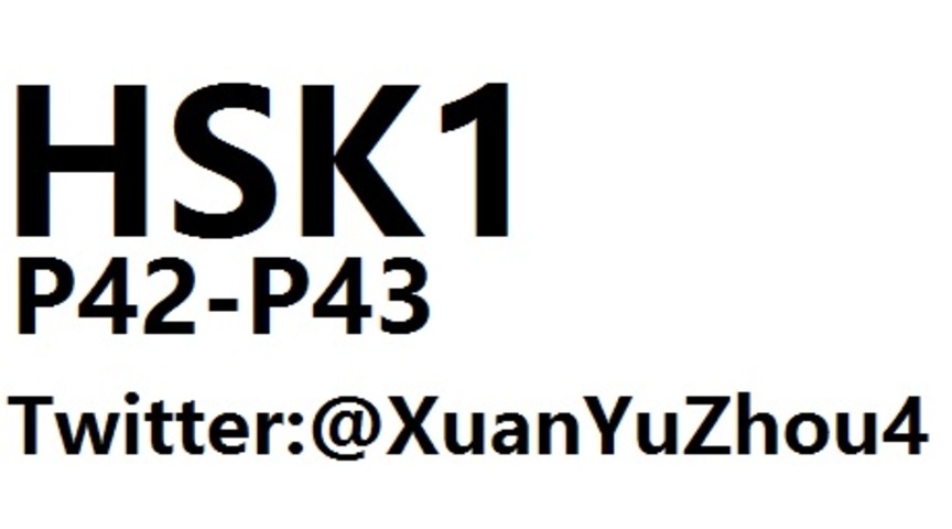 HSK1 P42-P43 汉语水平考试第一级教材第四十二页、第四十三页讲解