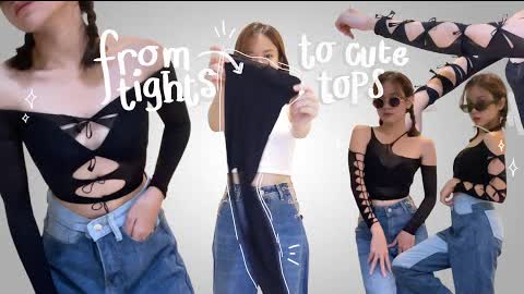 Making Cute Tops out of Tights ✂️ | No Sewing Machine Needed | VILLAMOR TWINS