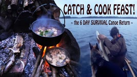 Wild Food only CATCH & COOK FEAST! | 15 Edible plants, roots & fungi for Survival