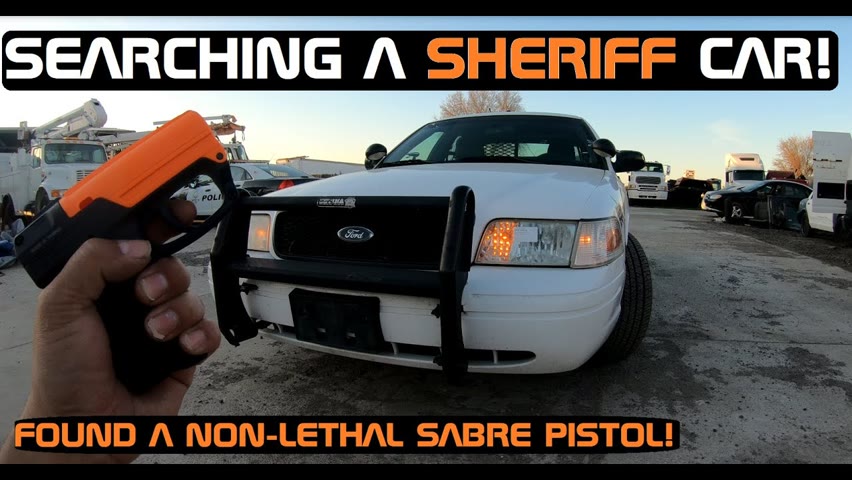 Searching an old sheriff car! Found a Less than lethal Sabre pistol!