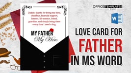 My Father My Hero Love & Thank You Card Design in MS Word  | DIY Tutorial