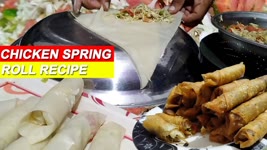 CHICKEN SPRING ROLL RECIPE | Folding Techniques | Easy Homemade Veg Spring Roll | Ramadan Recipe