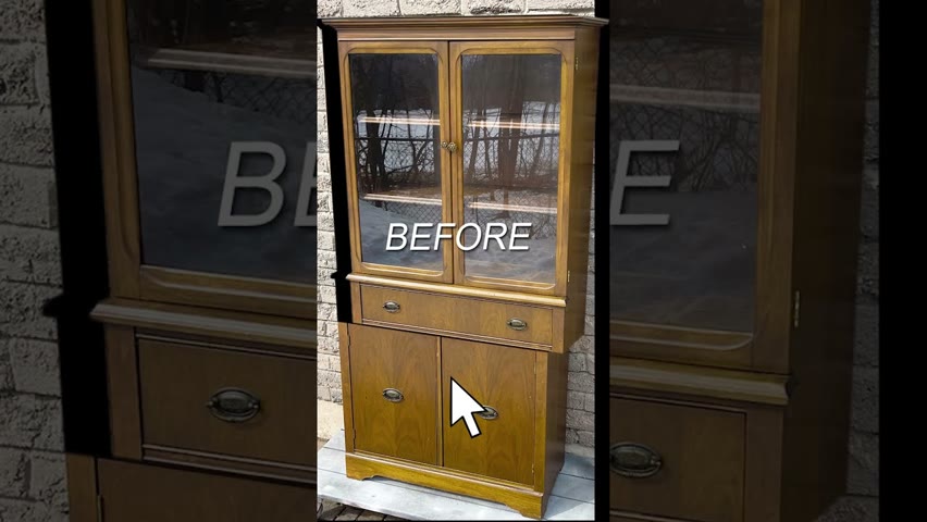 Point-and-Click Makeover of an Old Hutch to Modern Cane Cabinet