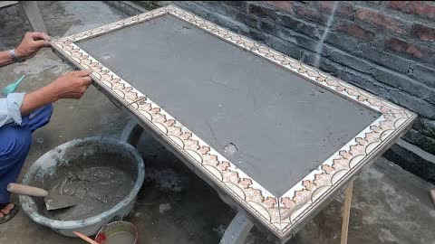 Project From Ceramic Tiles And Cement - How To Build a Beautiful Outdoor Table