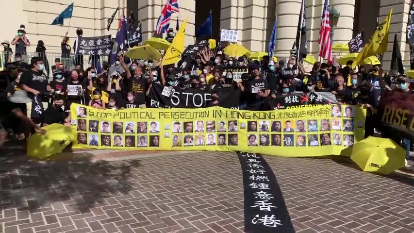 【現場實拍】0612 南加帕薩迪納 香港 「反送中」兩週年紀念集會 Stand with Hong Kong rally @ Pasadena City Hall