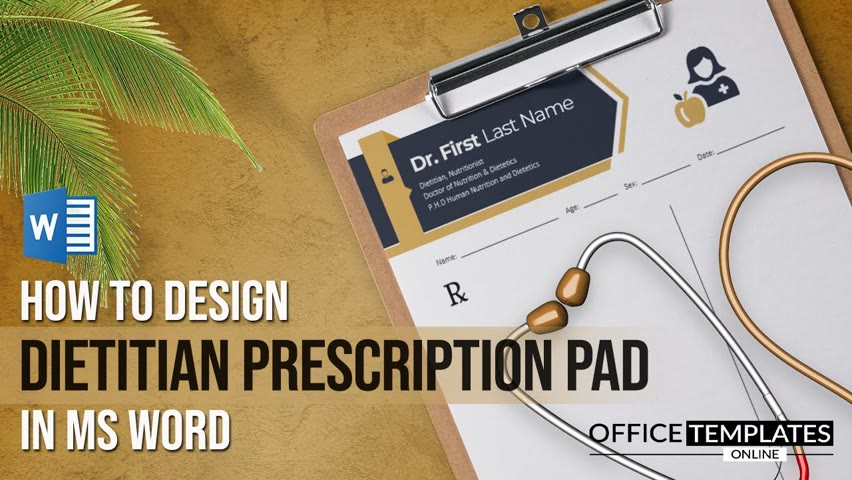 How to Design Prescription Pad for a Dietitian Doctor in MS Word | DIY Tutorial