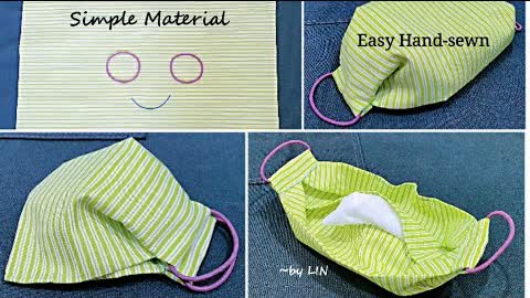Hand-sewn Mouth Mask with slot for Filter/ 【NO Sewing Machine】손바느질 마스크/手縫いマスク/可塞入医用口罩 /完美包覆 «透气不闷热»