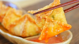 Crispy Crab Rangoon Recipe & Sweet and Sour Chili Sauce! "CiCi Li - Asian Home Cooking"