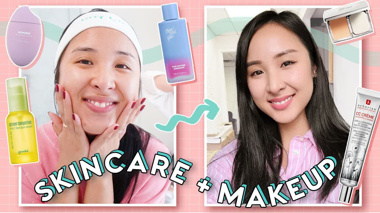 Simple Daytime Skincare + Makeup Routine for Clear & Glowing Skin
