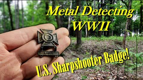 Metal Dedecting WW2 - STUNNING FIND - WWII U.S. Sharpshooter BADGE! DANGEROUS find in the Forest!