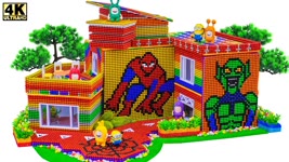 Build a "Spider-Man: No Way Home" Themed House from Magnetic Balls (Spiderman Vs Green Goblin )