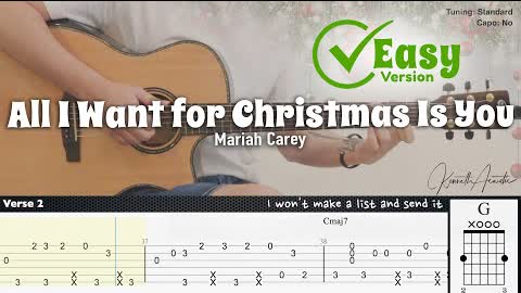 All I Want for Christmas Is You (Easy Version) - Mariah Carey | Fingerstyle Guitar