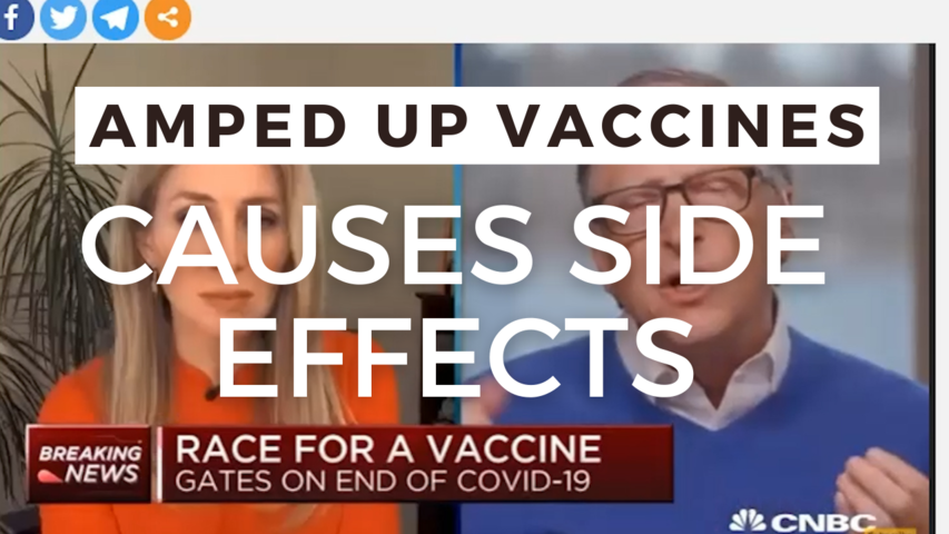 Bill Gates discusses the “AMPED UP” vaccines causing horrible side effects