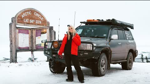 SOLO Overlanding to the Arctic Circle in Snow | Landcruiser Girl | 女子独行北极圈