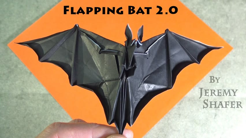 Origami Flapping Bat 2.0 🦇 Pull the Tail and it Flaps!