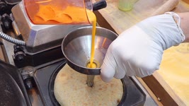 치즈계란호떡 Unique! Grilled Cheese Egg Pancake (Hotteok) - Korean Street Food