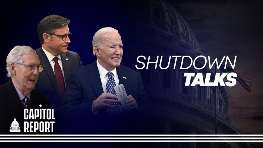 Speaker Johnson, Sen. McConnell Meet Biden at White House to Discuss Looming Government Shutdown