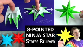 Origami 8-Pointed Ninja Star🎇 Stress Reliever
