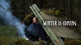 3 Day Solo Bushcraft on a Nordic Island⚔️Primitive Moss & Tarp Shelter