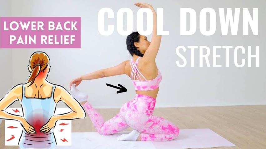 QUICK lower back pain relief! full body cool down & stretch after workout, decrease muscle stiffness