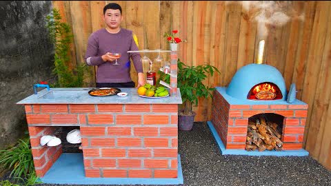 Incredible kitchen ideas! DIY outdoor pizza oven and mini bar from cement