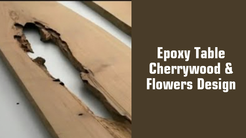 Epoxy Table - Cherrywood & Flowers Design