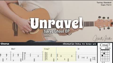 (FREE TAB) Unravel - Tokyo Ghoul OP | Fingerstyle Guitar | TAB + Chords + Lyrics