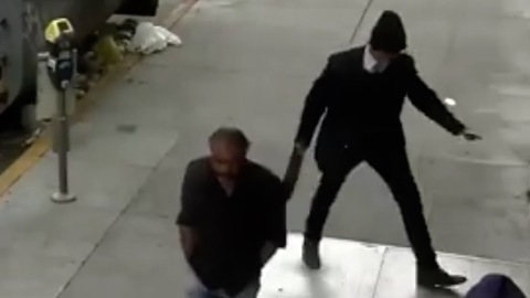 Businessman caught on camera attacking homeless person on San Francisco sidewalk