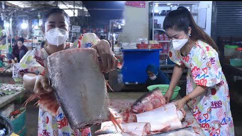 Market show, How to make tomato braised fish / Buy fish for cooking