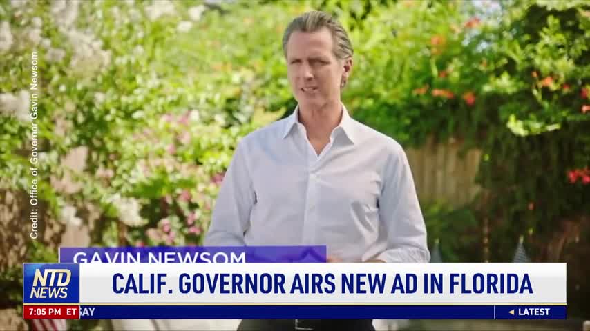 California Governor Airs New Ad in Florida