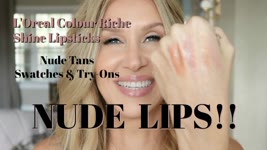 Nude Lips!  L'oreal Colour Riche Shine lipsticks~ Nude Tans