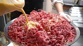 100% Beef, Cheese Hamburger Steak - Korean Street Food