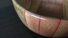 Wood turning - Oak and Sapele Bowl (with red Tulipwood Veneer)